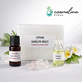 1kg Opak Sabun Bazı- Vanilya Esansı-Pembe Sabun Boyası