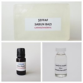 1kg Şeffaf Sabun Bazı- Turkuaz Sabun Boyası Ve Vanilya Esansı.