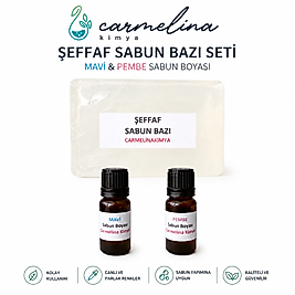 Sabun Yapim Seti- Şeffaf Sabun Bazı, Mavi Ve Pembe Sabun Boyalı
