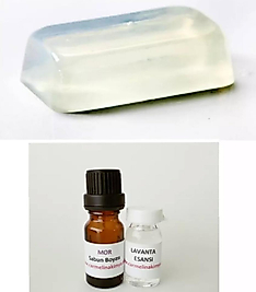 Şeffaf Sabun Bazı Yapım Seti-7 (Mor boya- Lavanta esansı)
