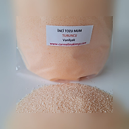 İnci Tozu Mum Turuncu Renk ,Vanilya Esanslı ,200gr