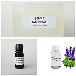 1kg Şeffaf Sabun Bazı ,turkuaz Sabun Boyasi Ve Lavanta Esansı