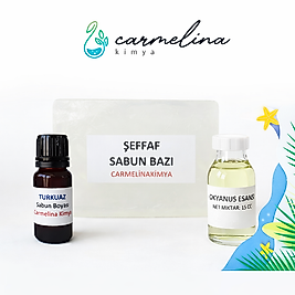 1kg Şeffaf Sabun Bazı- Okyanus Esansı- Turkuaz Sabun Boyası