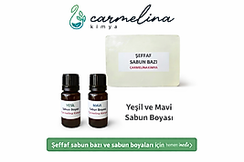 Sabun Yapim Seti- Şeffaf Sabun Bazı, Mavi Ve yeşil Sabun Boyalı