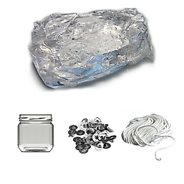 Jel Mum Yapım Malzemeleri 500gr Jel Mum, 1 Adet 29cc'lik Cam Şişe, 1mt Fitil, 5 Adet Çıt Çıt