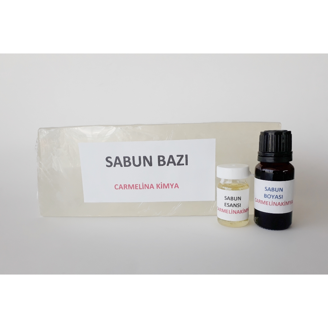 1kg Şeffaf Sabun Bazı Yapım Seti-2 (Pembe boya- Yasemin Esansı)