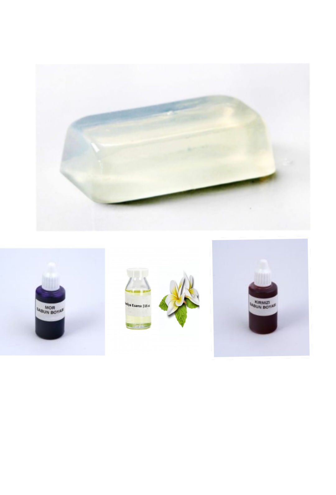 Sabun Yapım Kiti ( Şeffaf Sabun Bazı- Esans- Boya)