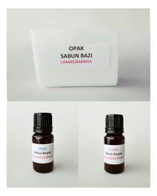 Opak Sabun Bazı Yapim Paketi- Mavi- Pembe Sabun boyası