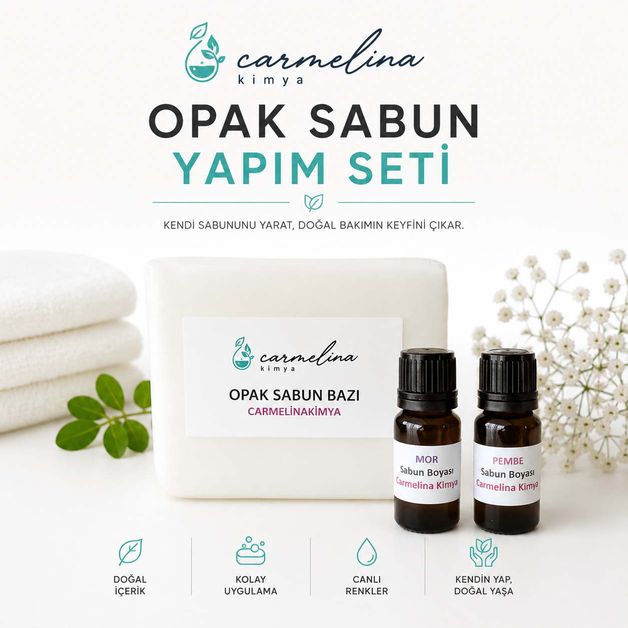 Opak Sabun Bazı Yapim Paketi ( Mor- Pembe)