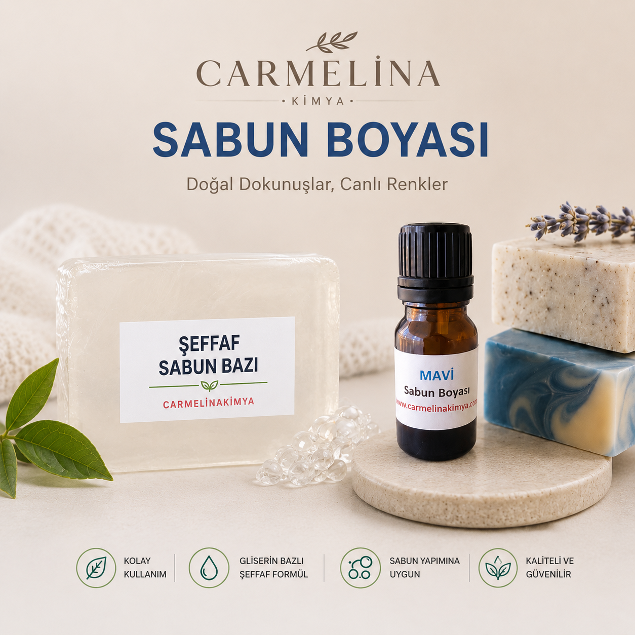 Şeffaf Sabun Bazı Ve Mor Sabun Boyası