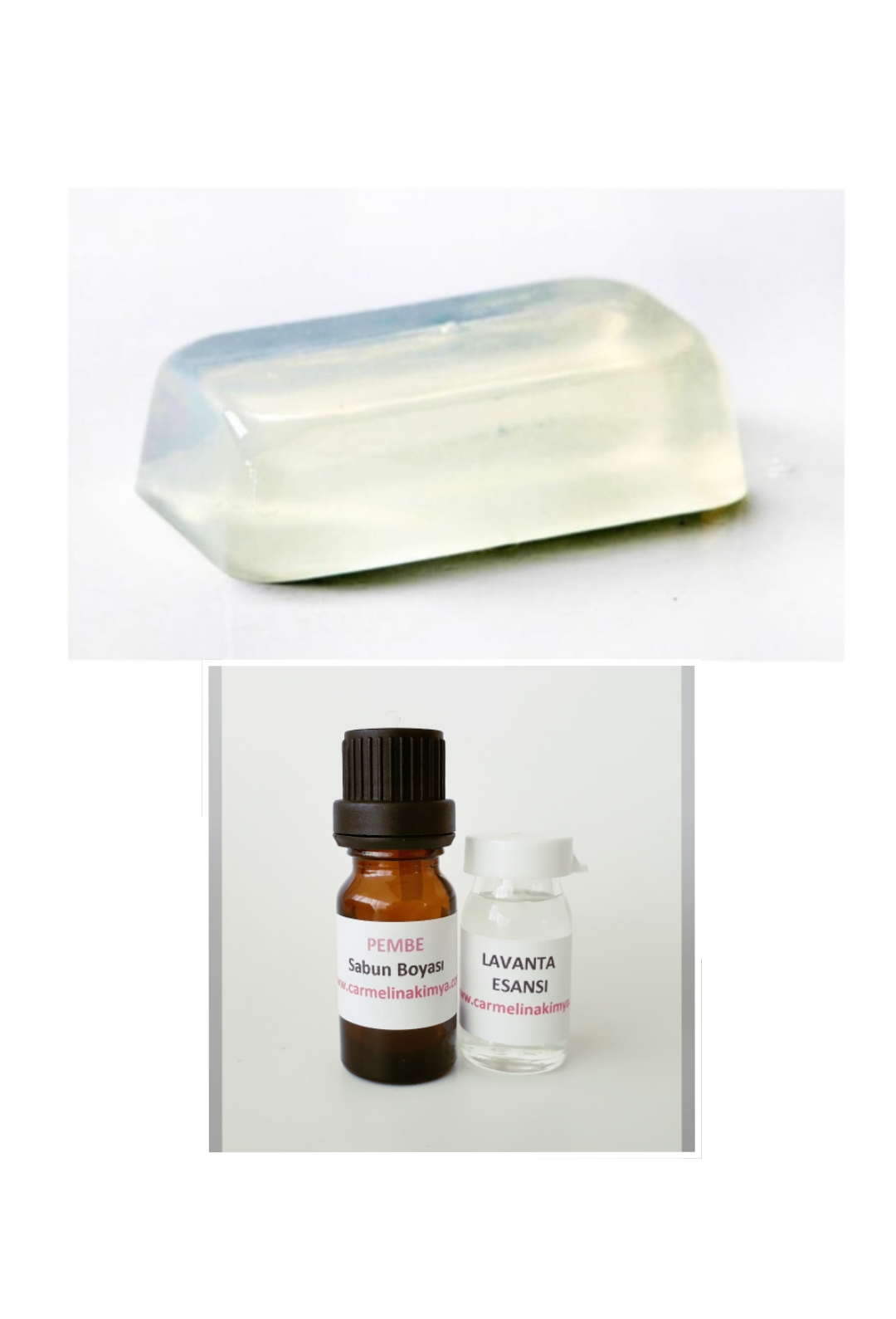 Şeffaf Sabun Bazı 1kg- Pembe Boya Ve Lavanta Esansı- (set-3)